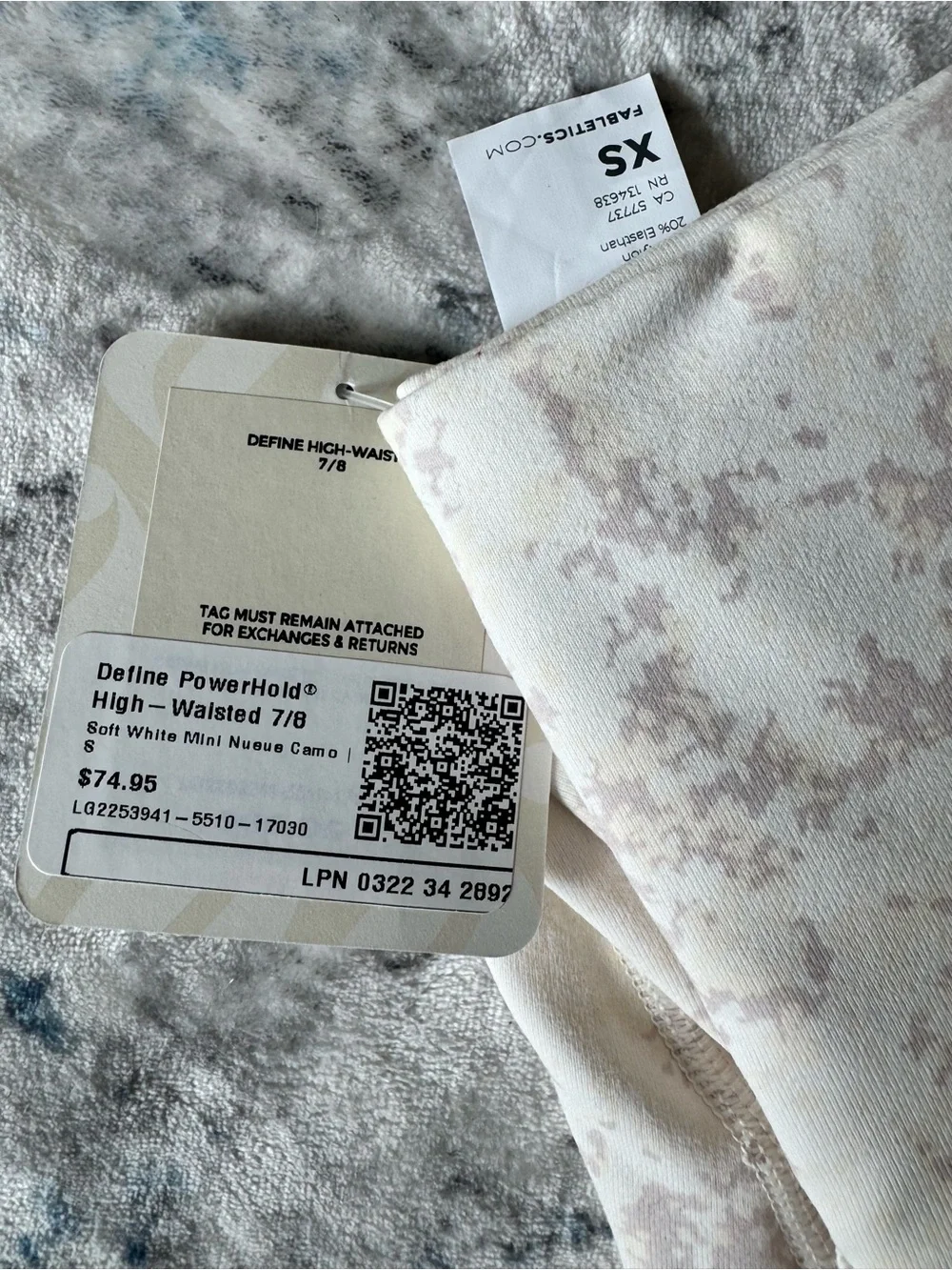 Fabletics High-Rise Leggings - Cream Speckle